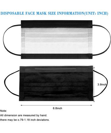 Taimu TM Black Disposable Face Masks for Protection - 50 Pack Safety Masks for Men and Women - Buy Online on GoSupps.com