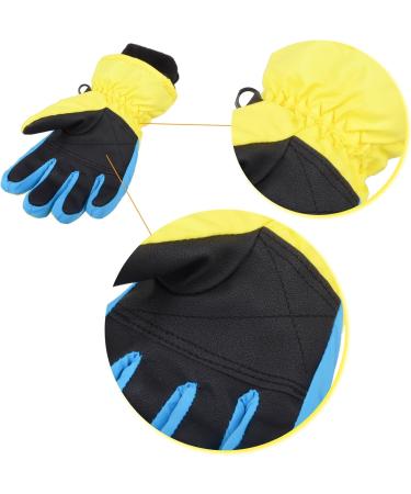 TRIWONDER Thermal Fleece Ski Gloves for Kids - Yellow Warm Winter Snowboard Gloves (XS 3-5 Years) - Buy Online on GoSupps.com