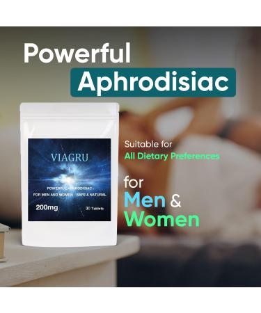 Viagru 200mg High Dose Blue Tablets for Men and Women - Performance Enhancing Aphrodisiac - Stay Harder for Longer - Vegan and Vegetarian - Natural and Safe - 30 Tablets - Buy Online on GoSupps.com