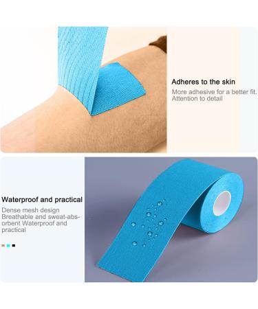 GNCLOUD Kinesiology Tape 2 Rolls 5cm x 5m - Blue Elastic Muscle Support Tape for Exercise - Buy Online on GoSupps.com