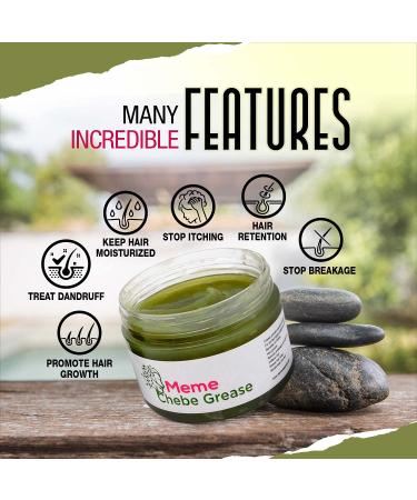 MEME Hair Grease for Growth & Shine - Hydrating Pomade Mask with Chebe Powder & Karkar Oil for Curly Hair - 4 fl oz (Pack of 1 - Buy Online on GoSupps.com