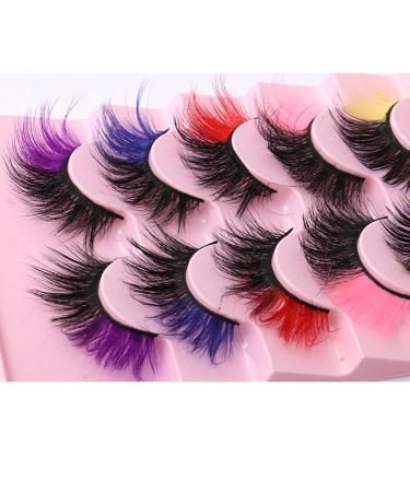 Fankexi 8 Pairs Colored False Eyelashes - Fluffy Faux Mink Volume Extensions | Colorful Russian Strip Lashes for Stunning Eyes - Buy Online on GoSupps.com