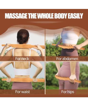 Full Body Scraping Stick | Wooden Acupuncture Fascia Roll Massage Tool for Muscle Relaxation - Back Stomach Shoulder & Foot Massager - Buy Online on GoSupps.com
