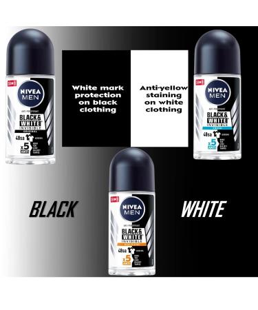 NIVEA Black & White Fresh Men's Roll-On Deodorant - Alcohol-Free 48-Hour Protection 1.7 oz (Pack of 3) - Shop Internationally - Buy Online on GoSupps.com