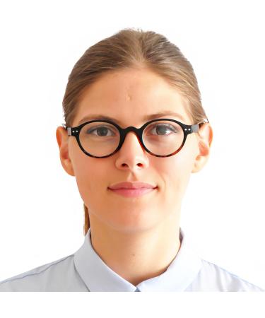 Buy Mini Round Oval Reading Glasses - Vintage Leopard Pattern 1.5 Diopter - Stylish Reading Aid for Men & Women - Buy Online on GoSupps.com