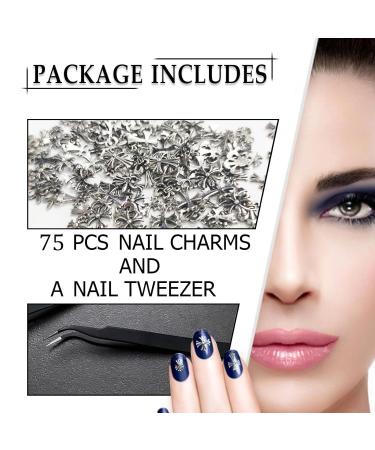 Nayyana 75 Pieces 3D Cross Nail Charms - Vintage Gothic Retro Punk Designs | Chrome & Silver Mix for Stunning Nail Art - Buy Online on GoSupps.com
