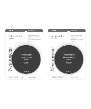 Neutrogena Shine Control Mattifying Face Powder for Oily or Combination Skin  Lightweight & Oil-Absorbing Powder with Rice Protein  Compact with Application Sponge  Invisible 10 .37 oz.