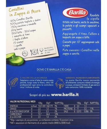  Italian Gourmet E.R. Barilla Corallini Pack of 10 Italian pasta no. 31 500g + Italian gourmet polpa 400g - Buy Online on GoSupps.com