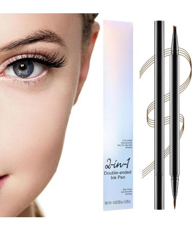 Double Eyebrow Micro Crease Pencil Liquid Eyebrow Pen Liquid Eyebrow Pen Waterproof Sweatproof Nontangle Fourpointed 2 - Buy Online on GoSupps.com