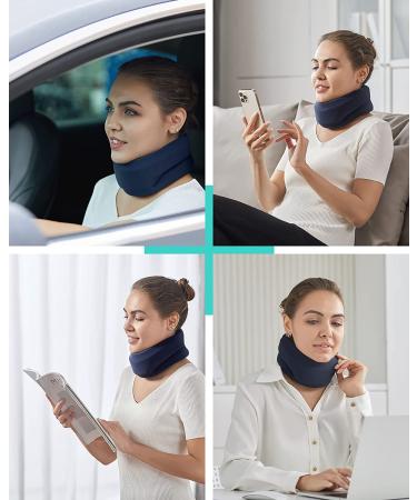 Soft Foam Neck Brace for Pain Relief - Cervical Collar for Support, Stability, and Alignment - Blue M for Women & Men - Buy Online on GoSupps.com