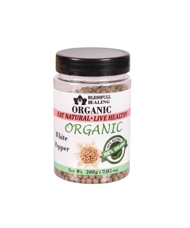 Blessfull Healing Organic White Pepper 200 Gram Airtight Container (Packing May Vary) 200 Gram 7.05 oz