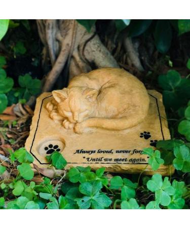 FANN Pet Memorial Stone Marker for Cat 3D Cat Sculpture Garden Stone for Loved Pet Cat Grave Marker Stone Headstone Tombstone Garden pet Decoration Loss of Cat Gifts
