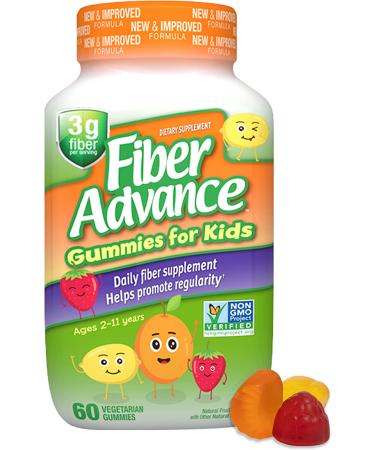 Kids Fiber Advance Gummies | Plant Based Digestive Health Supplements | Prebiotic Fiber & Vitamins | Gluten Free & Non-GMO | 60 Count - Buy Online on GoSupps.com