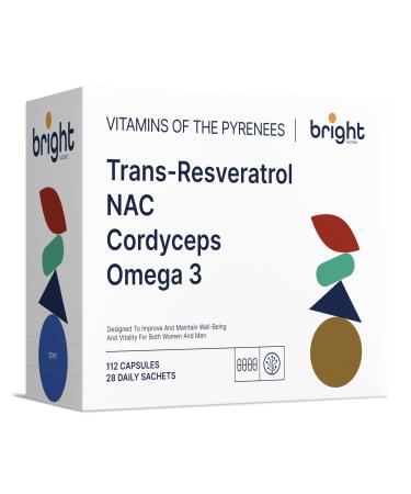 Bright Naturo TransResveratrol and NAC + Omega3 Aging Management Sirtuin Activator Strong antioxidant support cell protection and energy