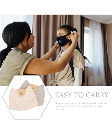 Cabilock Foldable Storage Box Set - 2PC Portable PU Leather Mask Holder Case for Women | Cute Cat Design - Buy Online on GoSupps.com