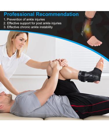 Ankle Support Brace with PE Stabilizers - Non-Slip Breathable Material, X-Strap for Sports Injury Recovery | Ankle Sprain Compression, Achilles Tendon Foot Pain Relief | XL Black - Buy Online on GoSupps.com
