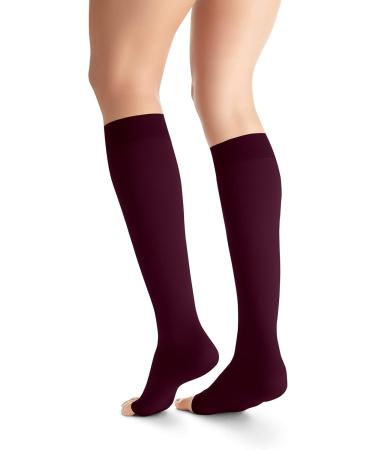 Jobst Pregnancy Stockings - Opaque Knee High 20-30 mmHg Support - Open Toe Cranberry - Size L for Aching Legs During Pregnancy - Buy Online on GoSupps.com