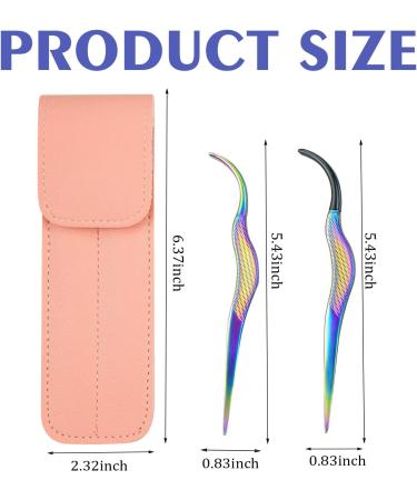 2-Pack Eyelash Applicator Tool Set with Pink Holster - DIY Cluster Lash Tweezers for Extension, Removal, and Application - Buy Online on GoSupps.com