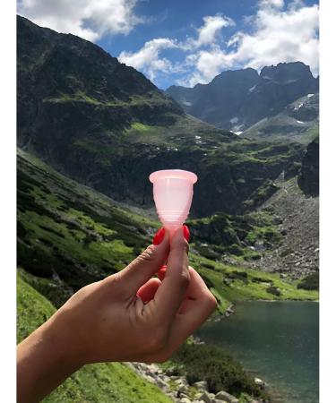Selenacare Menstrual Cup Premium - Washable Medical Silicone Period Cup with Cotton Bag & Cleaning Container - Size S (21ml) - Pink - 1 Piece - Buy Online on GoSupps.com