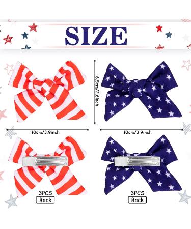 Whaline 4th of July Bow Hair Clips - Patriotic Stars and Stripes Barrettes for Girls and Women | American Flag Hair Accessories for Independence Day & Memorial Day (6Pcs) - Buy Online on GoSupps.com
