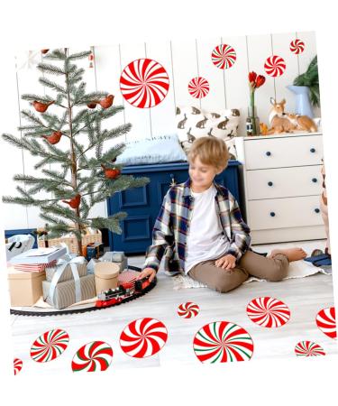 DOITOOL 1 Sheet Candy Wall Sticker Christmas Sticker Red White Peppermint Sticker Decorative Floor Sticker - Buy Online on GoSupps.com