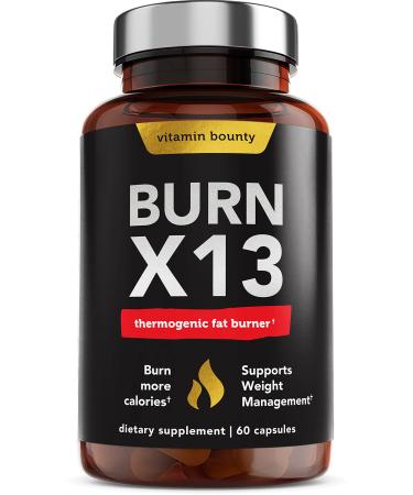 Vitamin Bounty Burn X13 - Thermogenic Fat Burner Fat Burner for Men Fat Burners for Women Thermogenic Warming Support Muscle Growth Pumps Vascularity and Energy Levels - 60 Capsules