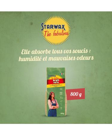 STARWAX The Fabulus - Green Clay - Deodorises Cleans Degreases Fragile Surfaces - Absorbs Moisture - 100% Natural Origin - Ecocert Certified - Made in France - 800 g - Buy Online on GoSupps.com