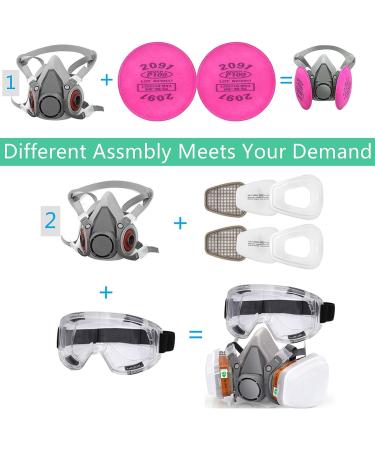 BEAUKAU Epoxy Respirator with 2091 and 6001 Filters - Paint Respirator for Women and Men - Ideal for Resin, Asbestos, Painting, and Particle Decoration - Buy Online on GoSupps.com