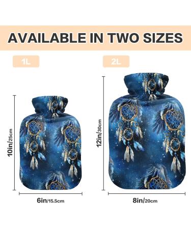 Soft Velvet Hot Water Bottle with Dream Catcher - Pain Relief & Bed Warmer | 1L Hot & Cold Compress - Buy Online on GoSupps.com