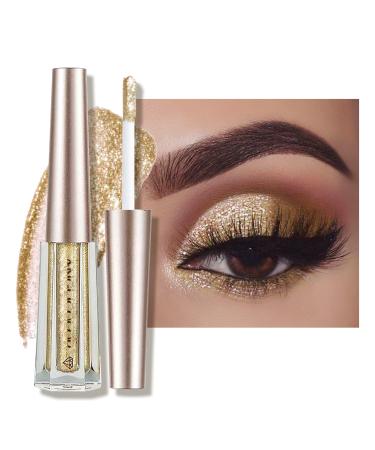 Anglicolor Diamond Glitter Liquid Eyeshadow  Glitter Eyeshadow  Lightweight Smooth  Shimmer Eyeshadow  Metals Gloss Sparkling Eyeliner Pen  Cosmetics Gift for Girls and Women 01(Light Gold)