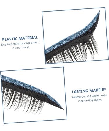 FOMIYES 4 Pairs False Eyelashes Eye Makeup Sticker Stickers Adhesive Eye Line Sticker Eye Line Strip Slim 4x1.5cm Blue - Buy Online on GoSupps.com