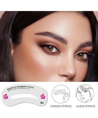 ZWWOGE Set of 24 eyebrow stencils eyeliner template with two eyebrow shapers eyebrow stamp set multibrown shapes and shapes for lazy people to draw eyebrows - Buy Online on GoSupps.com
