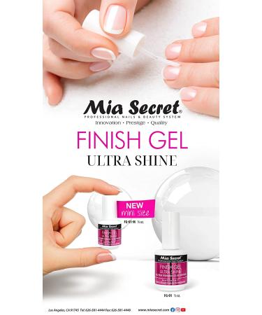 Mia Secret Finish Gel Mini Top Coat - Ultra Shine High Gloss Top Coat for Gel or Acrylic Nails - 3-Pack 0.25 Fl Oz - Buy Online on GoSupps.com