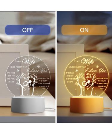 Romantic Night Light - Engraved Valentines Gift for Wife | Valentines Day, Birthday, Wedding - Buy Online on GoSupps.com