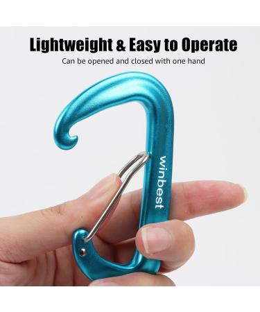 2 Pack Heavy-Duty Blue 12KN Snap Hooks | Large Aluminum Carabiners for Outdoor Camping & Hammocks - Buy Online on GoSupps.com