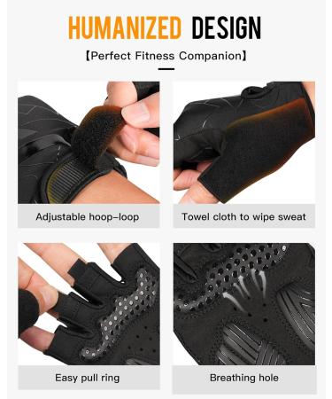 Atercel Half-Finger Bicycle Gloves for Men & Women - SBR Padded Cycling & MTB Gloves - XL Black - Perfect for Fitness & Outdoor Adventures - Buy Online on GoSupps.com
