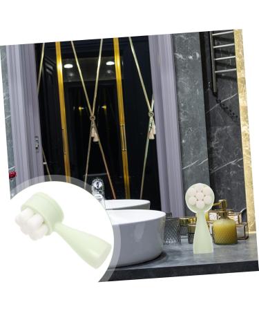 Beatifufu Face Brush Facial Cleansing Tool Face Washing Cleaner Pore Cleaning Pad Brush Handle Face Exfoliator Facial Cleansing Brush Manual Facial Brush Face Washing Scrubber 12.5X5X5CM Green - Buy Online on GoSupps.com