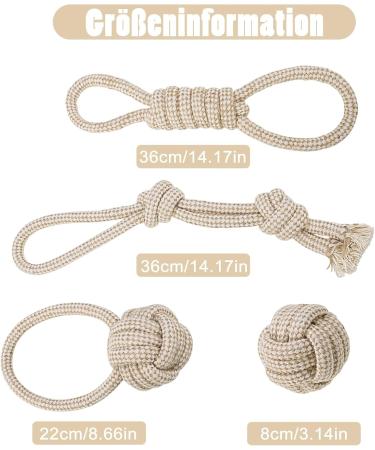 Yamitora 4-Piece Dog Toy Set | Interactive Cotton Rope Chewing Toys for All Dogs - Buy Online on GoSupps.com