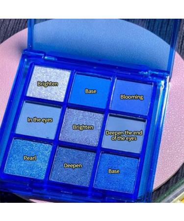 MAEPEOR Blue Silver Eyeshadow Palette - 9 Colors Cool Toned Matte Glitter, Longlasting & Waterproof Eye Shadow for Girls and Women - Buy Online on GoSupps.com