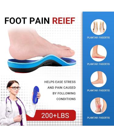 TOPSOLE (220+lbs) Standing All Day Support Insoles for Plantar Fasciitis & Pain Relief - Men's 6-6.5 / Women's 8-8.5 To227 (Blue) - Buy Online on GoSupps.com