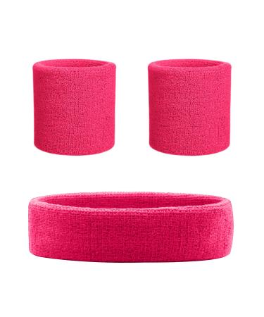 Hanerdun sports headband men women welding ligaments head forehead frotee headband sport for running bike jogging tennis football rose (sentence)