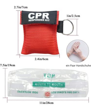 Dztsmart Ventilation Mask & Gloves Kit | CPR Keychain Mask with Carabiner | First Aid Pocket Mask with Check Valve | AED Training Essentials - Buy Online on GoSupps.com