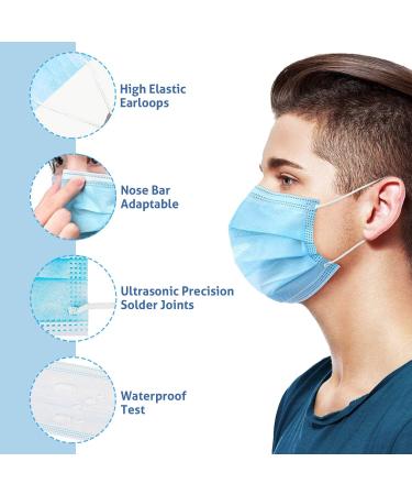 BINKT 50-Pack Disposable Face Masks 3-Ply Protection Adult Disposable Safety Mask for Dust Air Pollution Pollen. No Graphene is Used. - Buy Online on GoSupps.com