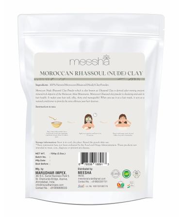 Buy Meesha Moroccan Rhassoul Clay Powder 3.5 oz | Detoxifying Skin & Hair Cleansing | DIY Face Masks Shampoo & Scrubs - Buy Online on GoSupps.com