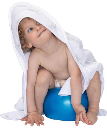 Urban Kanga Hooded Baby Towel | Double-Sided Oeko-Tex Cotton Muslin | Grey Kanga Premium International Shipping - Buy Online on GoSupps.com