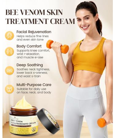 GAJUANR Bee Venom Comprehensive Cream All-in-One Nourishing Cream with Hyaluronic Acid Lightweight Texture for Daily Use 60g - Buy Online on GoSupps.com