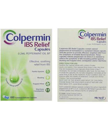 2 x Colpermin IBS Relief (100 Capsules) - Fast-Acting Relief for Irritable Bowel Syndrome - Buy Online on GoSupps.com