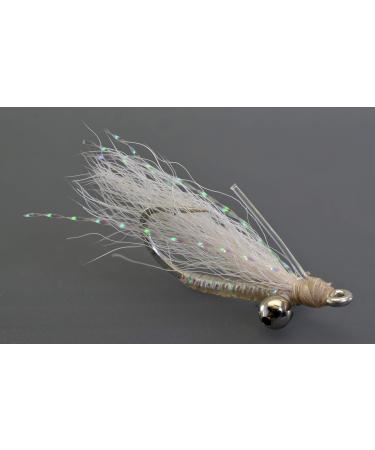 Crazy Charlie Bonefish Fly Fishing Flies - White - Mustad Signature Duratin Fly Hooks - 6 Pack Assortment