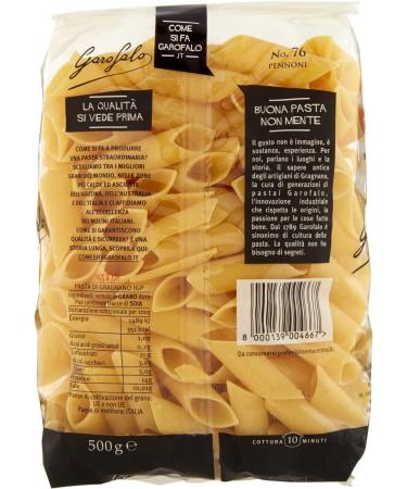  Italian Gourmet E.R. Garofalo Pennoni No. 76 Pack of 10 Neapolitan durum wheat semolina packets with 500g of IGP pasta + 400g Italian Gourmet Polpa - Buy Online on GoSupps.com