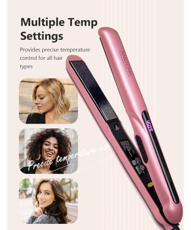 ANGENIL Argan Oil 2-in-1 Hair Straightener & Curler | Professional Portable Flat Iron | 1 Inch Dual Voltage LCD Display | Pink - Buy Online on GoSupps.com